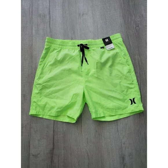 Men's HURLEY PHANTOM Neon Green Board Surf Shorts Swim Trunks Sz M 5" inseam NWT - Picture 10 of 10